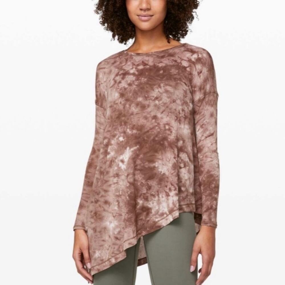 Lululemon Athletica To The Point Long Sleeve Shirt - Brown Marble